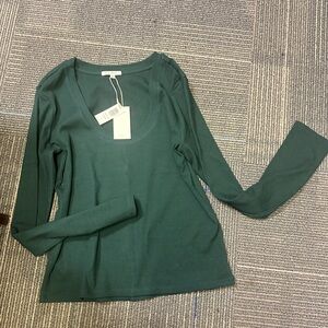 Z Supply Sirena Rib Long Sleeve Tee - Large - NWT - Green